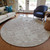 8' Taupe Beige And Ivory Round Abstract Washable Indoor Outdoor Area Rug Transitional Style - Taupe, Beige, Ivory Color