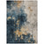 10' X 14' Blue Gray And Gold Abstract Washable Indoor Outdoor Area Rug - Blue, Gray, Gold
