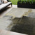 9' X 12' Khaki Light Green And Black Abstract Washable Indoor Outdoor Area Rug
