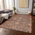 10' X 14' Terra Cotta And Charcoal Damask Washable Indoor Outdoor Area Rug