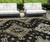 9' X 12' Black Ivory And Taupe Medallion Washable Indoor Outdoor Area Rug