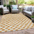 8' X 10' Orange And Ivory Geometric Washable Indoor Outdoor Area Rug - Orange, Ivory
