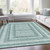 10' X 14' Teal Blue And Ivory Geometric Washable Indoor Outdoor Area Rug - Teal Blue, Ivory