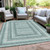 10' X 14' Teal Blue And Ivory Geometric Washable Indoor Outdoor Area Rug - Teal Blue, Ivory