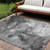 10' X 14' Gray Abstract Washable Non Skid Indoor Outdoor Area Rug Transitional Style - Gray Color