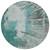 8' Dark Green Aqua And Gray Round Abstract Washable Indoor Outdoor Area Rug