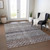 9' X 12' Brown Black And Brick Red Striped Washable Indoor Outdoor Area Rug