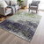 8' X 10' Artichoke Green And Purple Geometric Washable Indoor Outdoor Area Rug