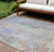 10' X 14' Purple Abstract Washable Indoor Outdoor Area Rug