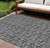 9' X 12' Gray Charcoal And Silver Floral Washable Indoor Outdoor Area Rug Transitional Style - Gray, Charcoal, Silver Color