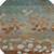 8' Brown And Teal Blue Round Floral Washable Indoor Outdoor Area Rug