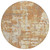 8' Copper Gold And Ivory Round Abstract Washable Indoor Outdoor Area Rug