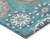 10' X 14' Teal Blue Taupe And Gray Floral Medallion Washable Indoor Outdoor Area Rug