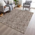 9' X 12' Brown And Taupe Floral Washable Indoor Outdoor Area Rug - Brown, Taupe