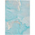 9' X 12' Teal Abstract Washable Non Skid Indoor Outdoor Area Rug Transitional Style - Teal Blue Color