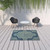 5' X 8' Navy Oriental Stain Resistant Indoor Outdoor Area Rug - 606114582519