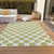 9' X 12' Sage And Ivory Polka Dot Washable Indoor Outdoor Area Rug