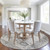 8' Ivory And Gray Round Floral Washable Indoor Outdoor Area Rug - Ivory, Gray