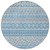 8' Sky Blue And Denim Blue Round Quatrefoil Washable Indoor Outdoor Area Rug