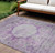 8' X 10' Purple Lavender And Gray Oriental Washable Indoor Outdoor Area Rug