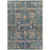 9' X 12' Green Navy Blue And Ivory Oriental Washable Indoor Outdoor Area Rug
