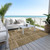 10' X 14' Brown And Beige Patchwork Washable Indoor Outdoor Area Rug