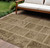 10' X 14' Brown And Beige Patchwork Washable Indoor Outdoor Area Rug
