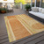 9' X 12' Terra Cotta Abstract Washable Indoor Outdoor Area Rug