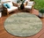 8' Pale Aqua And Khaki Round Abstract Washable Indoor Outdoor Area Rug