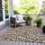 9' X 12' Brown And Beige Floral Washable Indoor Outdoor Area Rug Transitional Style - Brown, Beige Color