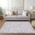 10' X 14' Lavender And Ivory Floral Washable Indoor Outdoor Area Rug