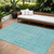 10' X 14' Turquoise And Ivory Geometric Washable Indoor Outdoor Area Rug
