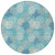 8' Teal Blue Gray And Ivory Round Polka Dot Washable Indoor Outdoor Area Rug