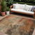 8' X 10' Khaki Brown And Copper Abstract Washable Indoor Outdoor Area Rug