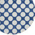 8' Navy Blue And Ivory Round Polka Dot Washable Indoor Outdoor Area Rug