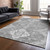 9' X 12' Gray And Ivory Medallion Washable Indoor Outdoor Area Rug