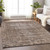 8' X 10' Brown Oriental Washable Indoor Outdoor Area Rug