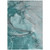 10' X 14' Teal Abstract Washable Non Skid Indoor Outdoor Area Rug Transitional Style - Teal Blue Color