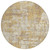 8' Gold Brown And Beige Round Abstract Washable Indoor Outdoor Area Rug