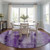 8' Round Purple Round Washable Non Skid Indoor Outdoor Area Rug