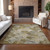 10' X 14' Taupe Beige And Gray Abstract Washable Indoor Outdoor Area Rug
