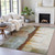 9' X 12' Rust And Beige Abstract Washable Indoor Outdoor Area Rug