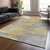 9' X 12' Gold Gray And Charcoal Abstract Washable Indoor Outdoor Area Rug