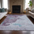 9' X 12' Lavender And Teal Blue Abstract Washable Indoor Outdoor Area Rug - Lavender, Teal Blue