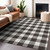 9' X 12' Black And Gray Plaid Washable Indoor Outdoor Area Rug