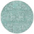 8' Teal Blue Aqua And Gray Round Floral Washable Indoor Outdoor Area Rug