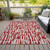 9' X 12' Red And Ivory Abstract Washable Indoor Outdoor Area Rug Transitional Style - Red, Ivory Color