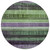 8' Purple And Green Round Striped Washable Indoor Outdoor Area Rug