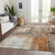 10' X 14' Copper Ivory And Brown Abstract Washable Indoor Outdoor Area Rug