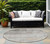 8' Round Taupe Round Ombre Washable Non Skid Indoor Outdoor Area Rug